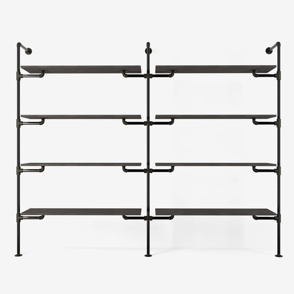 The Walk-In 2 row wardrobe system - (4 shelves / 4 shelves)