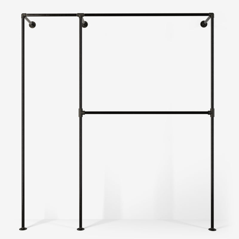 The Walk-In 2 row wardrobe system - (1 rail / 2 rails)