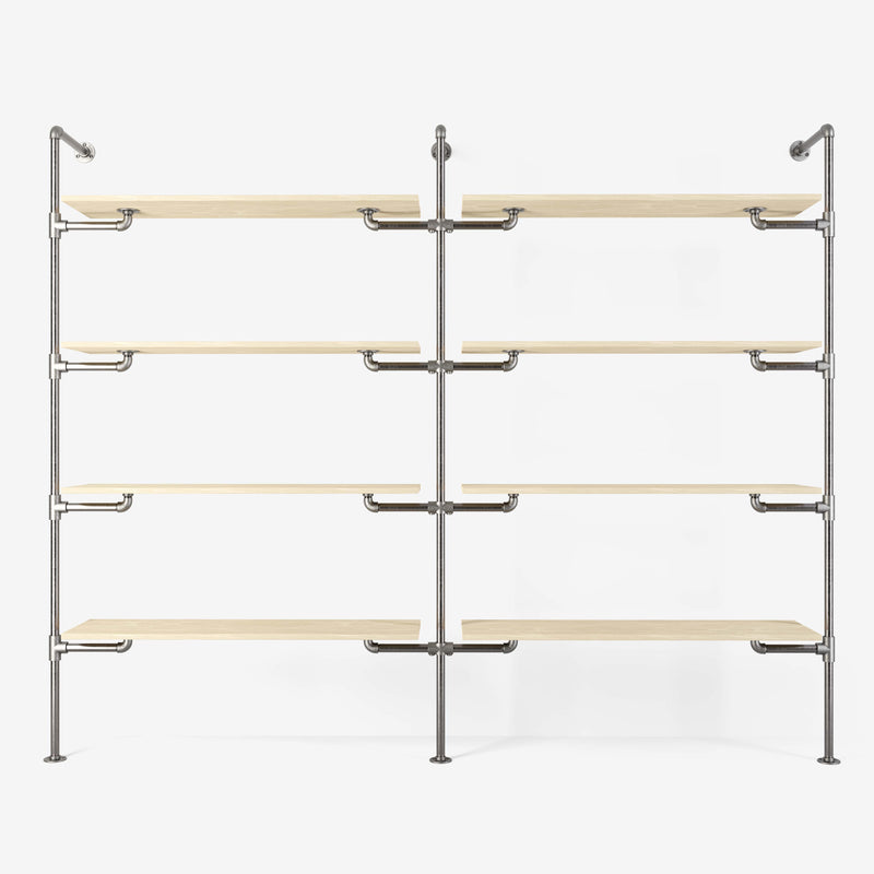 The Walk-In 2 row wardrobe system - (4 shelves / 4 shelves)