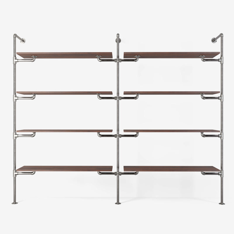 The Walk-In 2 row wardrobe system - (4 shelves / 4 shelves)