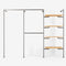 The Walk-In 3 row wardrobe system - (1 rail / 2 rails / 4 shelves)