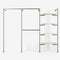 The Walk-In 3 row wardrobe system - (1 rail / 2 rails / 4 shelves)