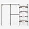 The Walk-In 3 row wardrobe system - (1 rail / 2 rails / 4 shelves)