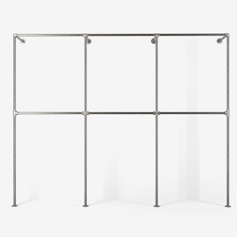 The Walk-In 3 row wardrobe system - (2 rails / 2 rails / 2 rails)