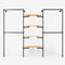 The Walk-In 3 row wardrobe system - (2 rails / 4 shelves/ 2 rails)