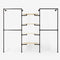 The Walk-In 3 row wardrobe system - (2 rails / 4 shelves/ 2 rails)