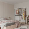 free standing clothes rack in the bedroom made from strong dark iron pipes for modern interior