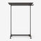 Clothes rack with shelf and hook in dark pipes and dark pine