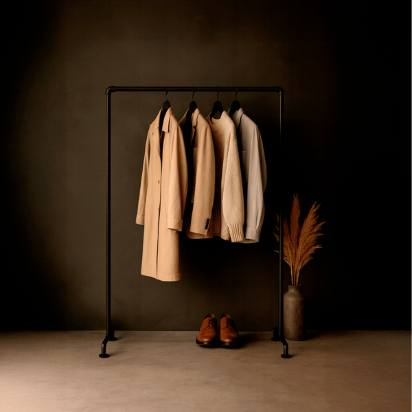 Black Roscoe - Free standing clothes rack in water pipes