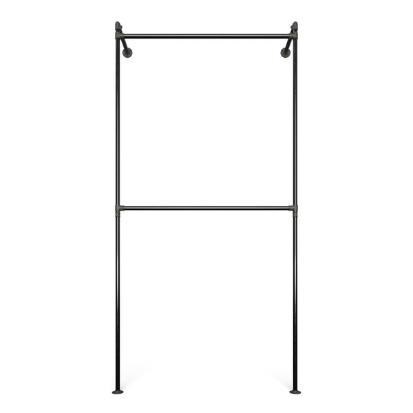 Original Walk-In 1 row Double rail wall-mounted clothes rack - (2 rails)