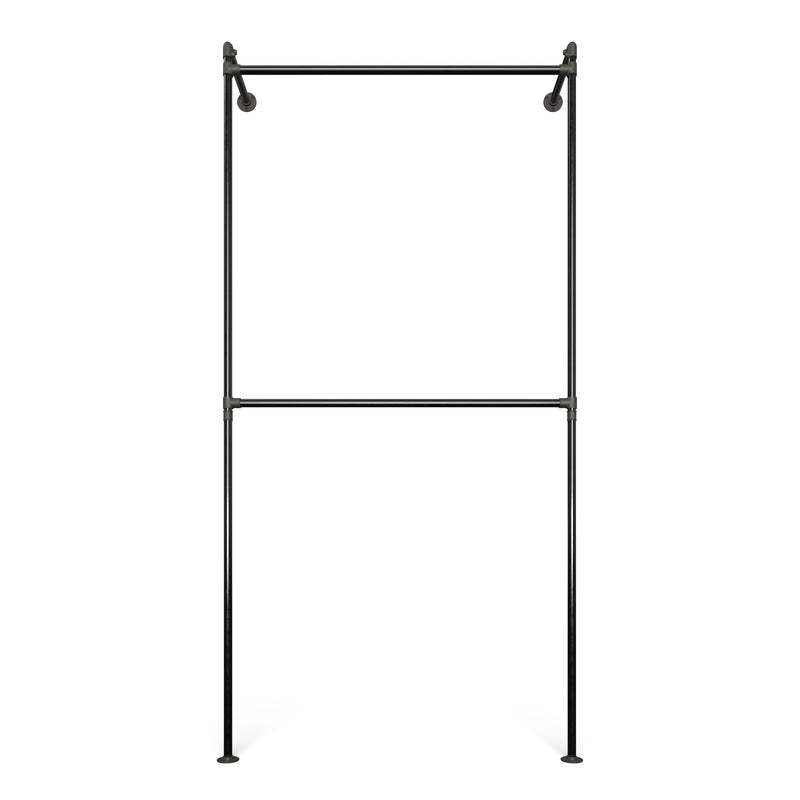 Original Walk-In 1 row Double rail wall-mounted clothes rack - (2 rails)