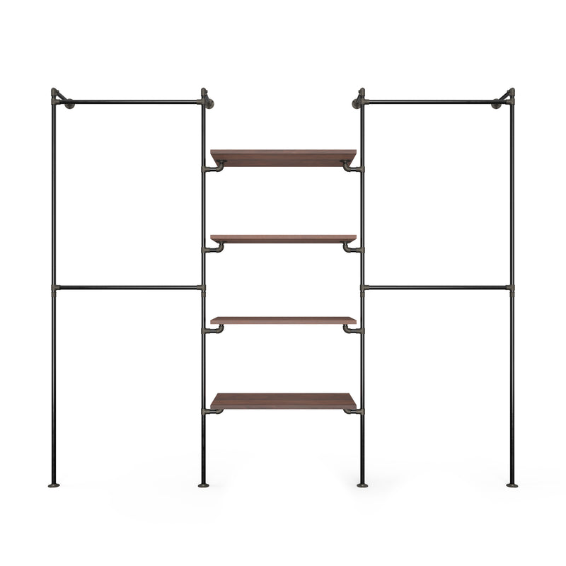 Original Walk-In 3 row wardrobe system - (2 rails / 4 shelves/ 2 rails)