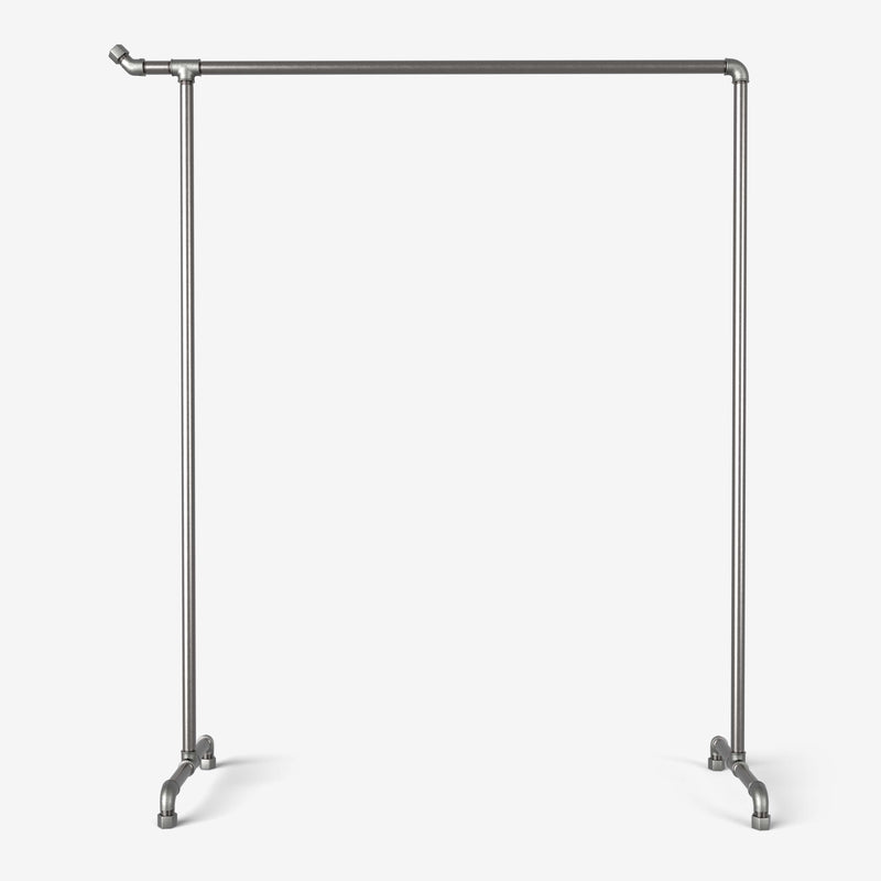 Clothes rack with hook in silver pipes
