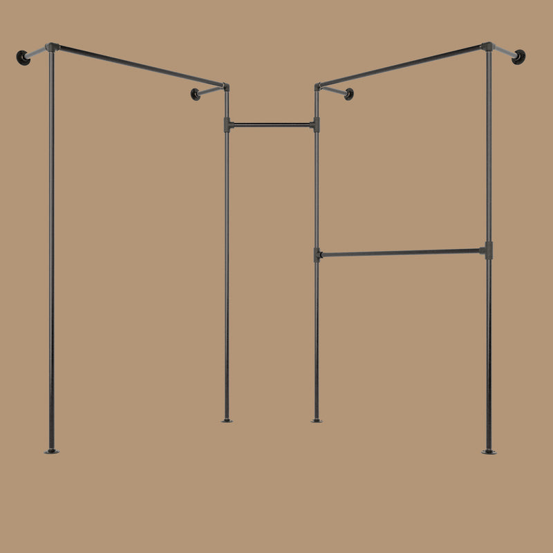 RackBuddy Boswell - Corner clothes rack with two rows