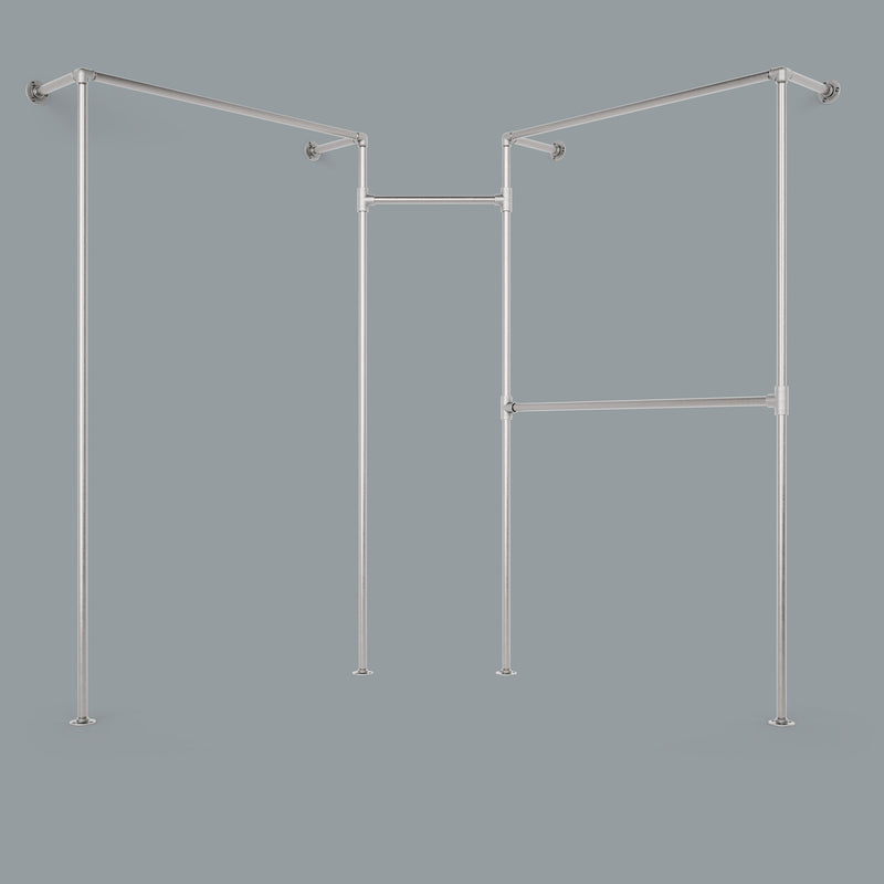 RackBuddy Boswell - Corner clothes rack with two rows