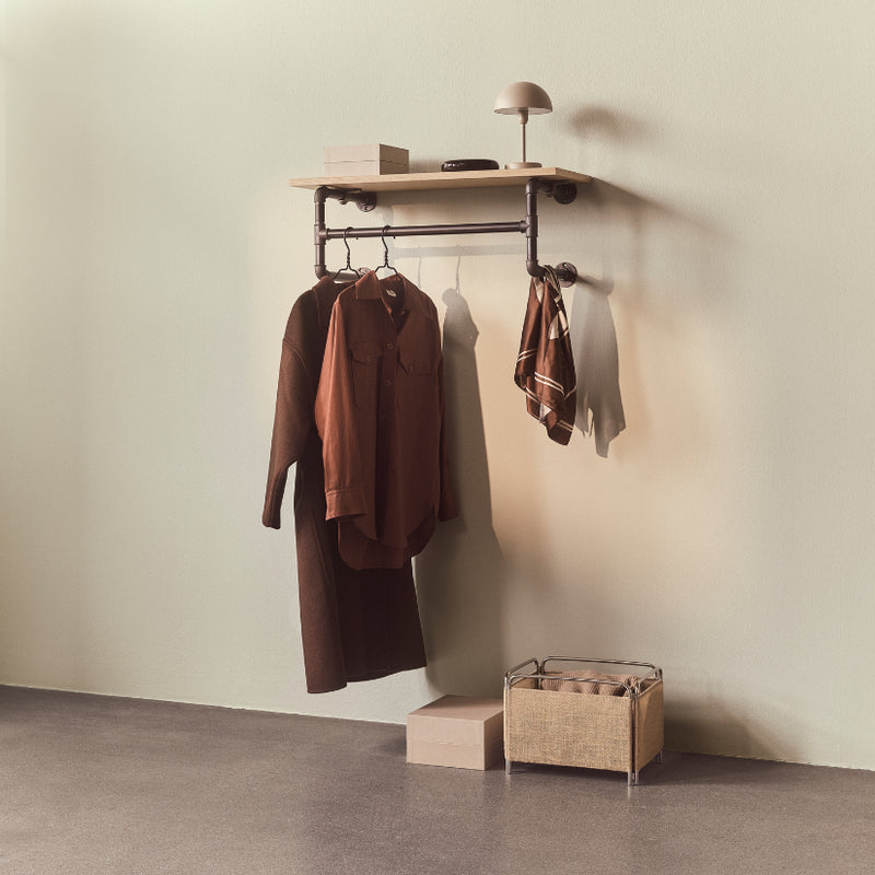 RackBuddy Cullen - Clothes rack with shelf and hang for wall