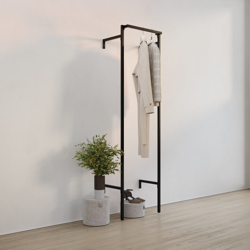 Frame Walk-In 1 row wardrobe system - (1 rail)