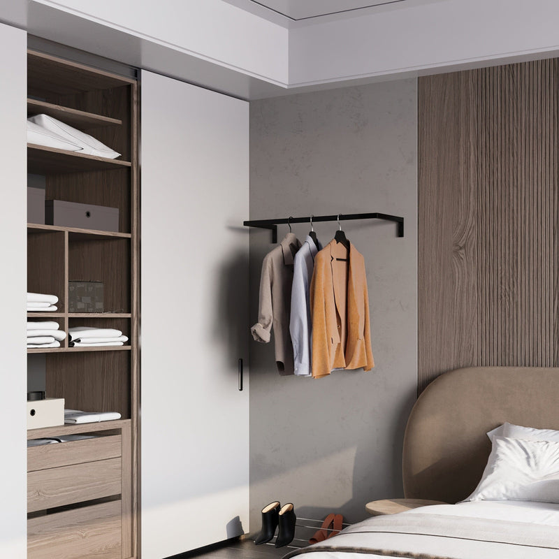 Frame Joey - Wall-mounted clothing rail in black/white