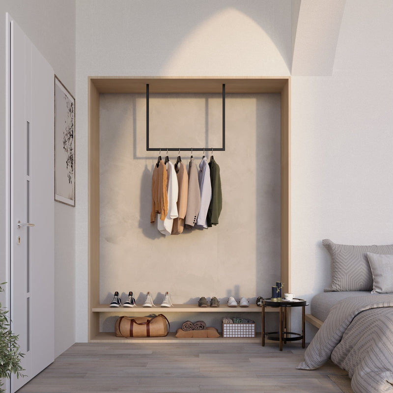 Frame Joey - Ceiling-mounted clothes rail in white/black