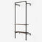 wardrobe system in black powder-coated tubes with two smoked oak shelves