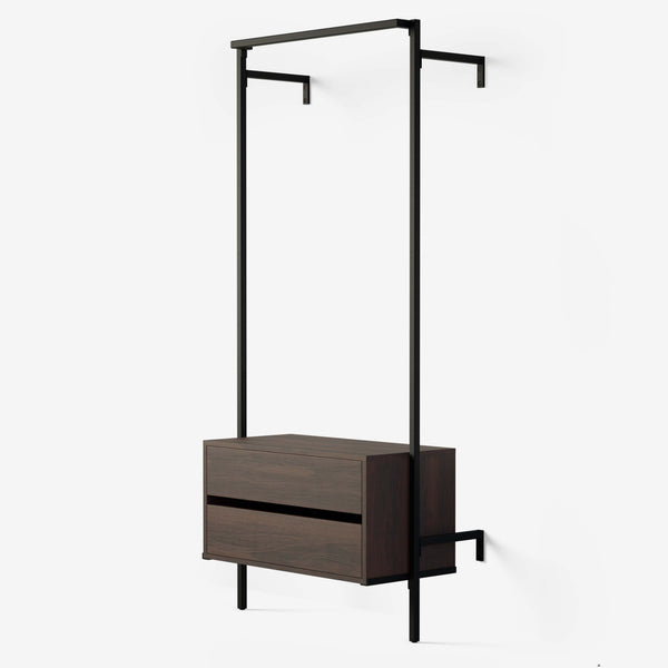Dresser with discount clothes rail
