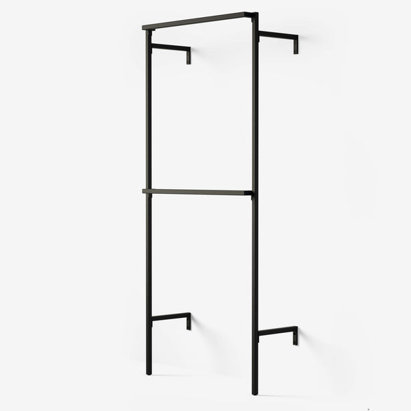 Frame walk-In 1 row wardrobe system - (2 rails)