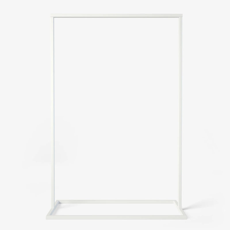 Frame Georgia FLAWED SELECTION - matte white clothes rack with industrial, square bottom