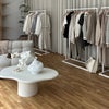 Modern and simple free standing clothes display racks perfect for clothing stores white
