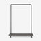 Clothes rack with wooden shelf in dark pine and dark pipes