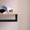wall mounted clothing rail made from square iron pipes with shelf on top perfect for towels