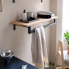 wall mounted shelf with cloth rail underneath for bathroom rust free and modern design