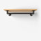 Wall-mounted clothes rail with shelf in dark pipes and classic oak