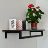 Wall mounted clothes rail with smoked oak shelf to add decoration black rail 