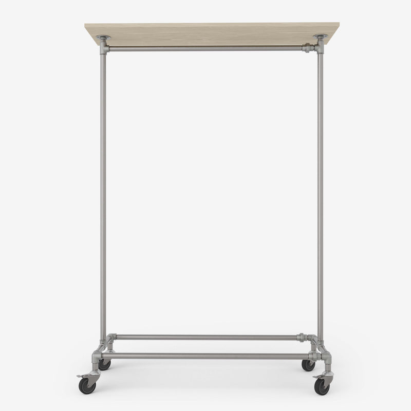 RackBuddy Archie - Clothes rack with wooden shelf and wheels
