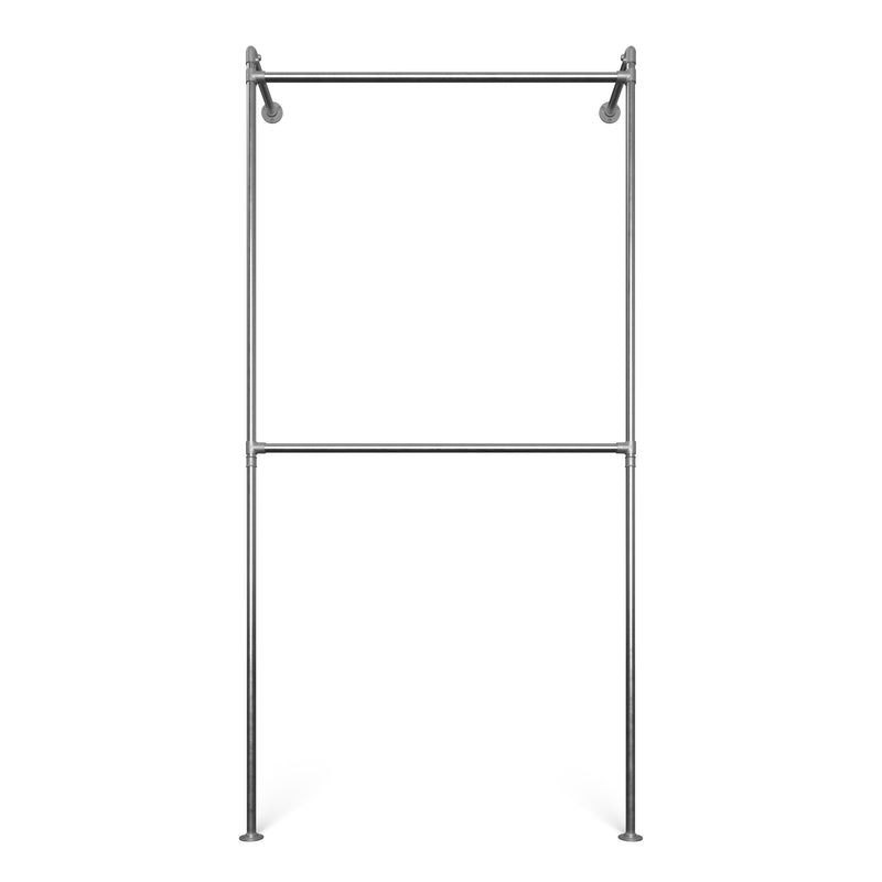 Original Walk-In 1 row Double rail wall-mounted clothes rack - (2 rails)