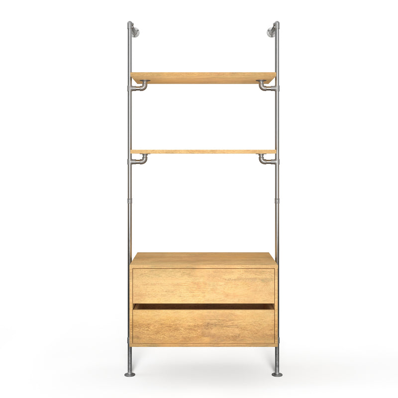 Original Walk-In 1 row with dresser - (2 shelves + 1 dresser)