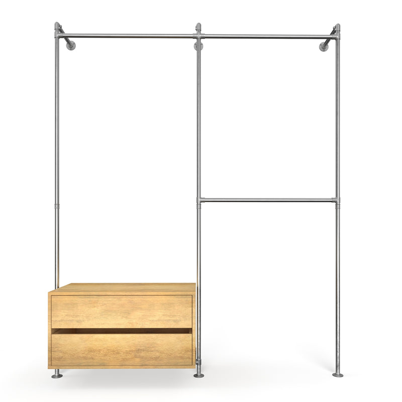 Original Walk-In 2 row with dresser - (1 rail + 1 dresser / 2 rails)