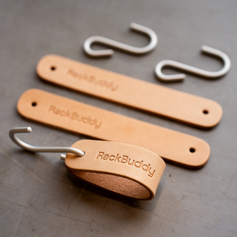 S-Hook with leatherstrap 3 pieces