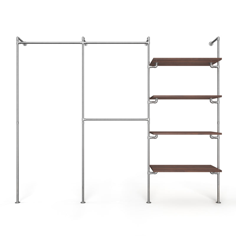 Original Walk-In 3 row wardrobe system - (1 rail / 2 rails / 4 shelves)