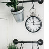 Wall mounted short metal rail to hang plants and decoration to the wall industrial design