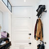 perfect solution for narrow hallway with clothes rail for jackets and shelf on top for hats