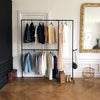 Free standing clothes rack for a modern open wardrobe with a lot of hanging space industrial design