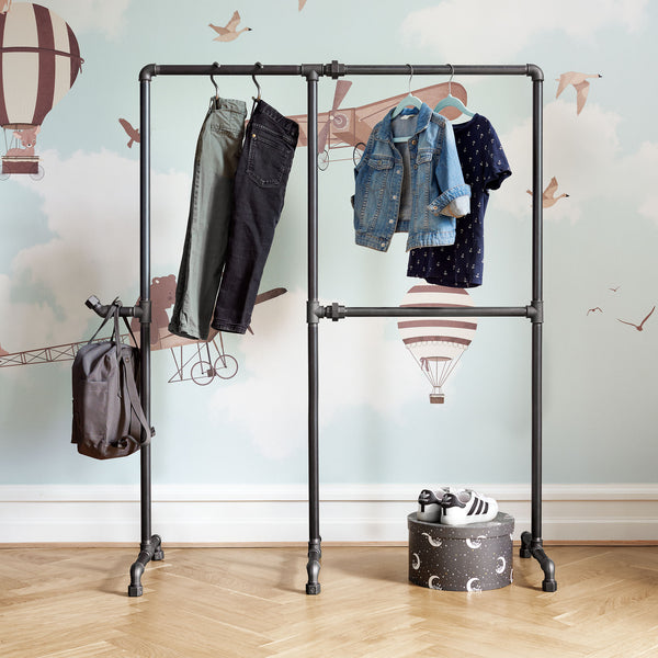 RackBuddy Benny - double rail clothes rack with hook for kids
