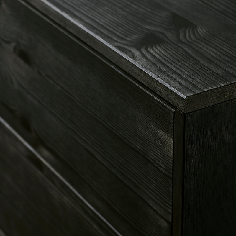 Dressers with legs in dark pine, with 2 push-open drawers