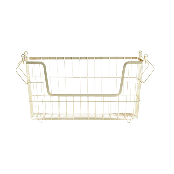 Basket in matte gold for storage of underwear and socks