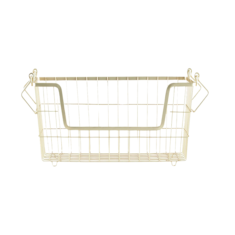 Basket in matte gold for storage of underwear and socks