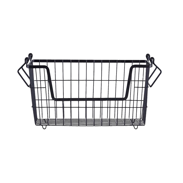 Basket in matte black for storage of underwear and socks