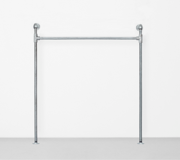 RackBuddy clothes rack in silver with adjustable height